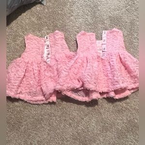 0-3 month pink lace dresses.